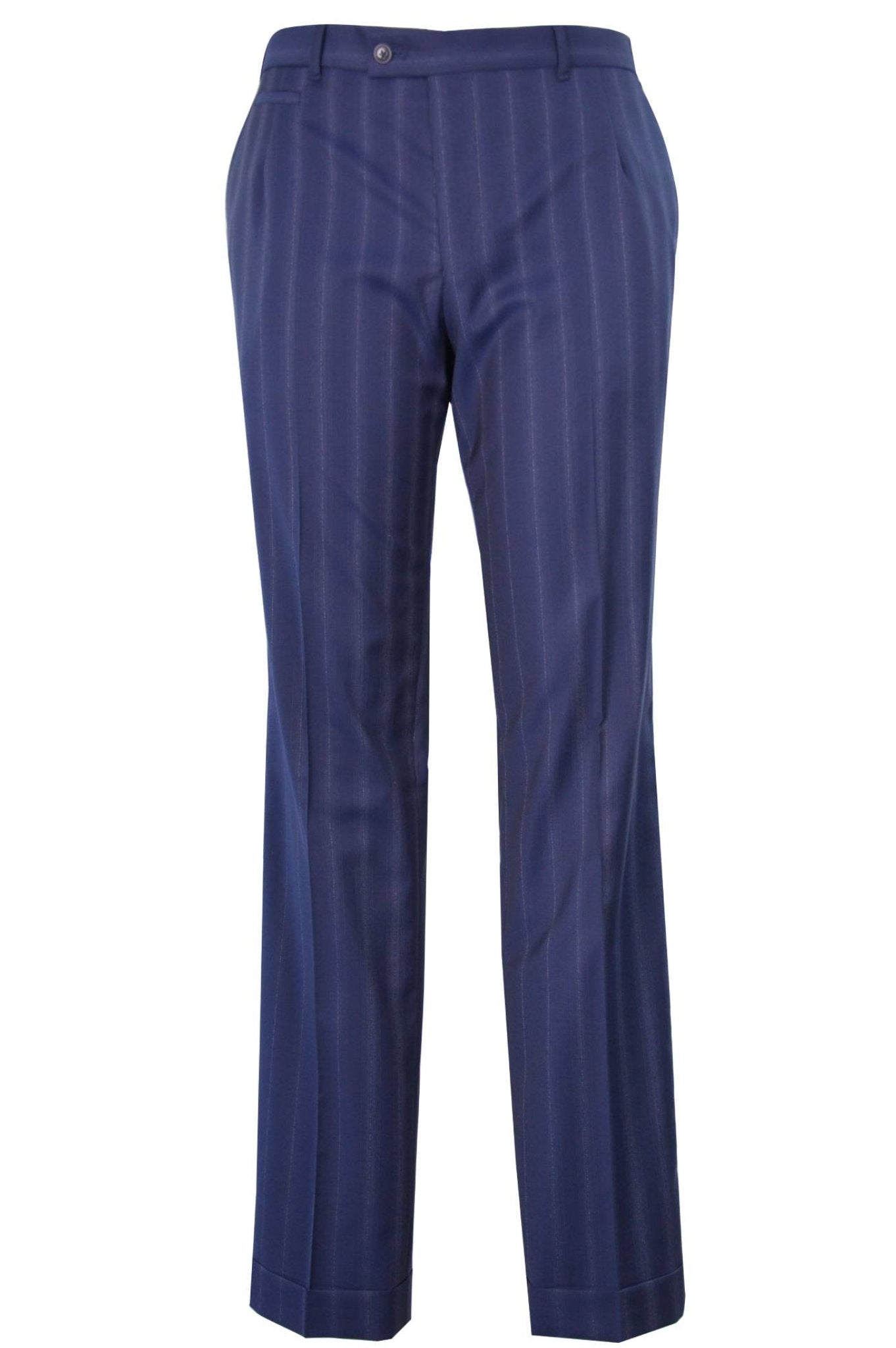 The Regent Navy With White Pinstripe Suit