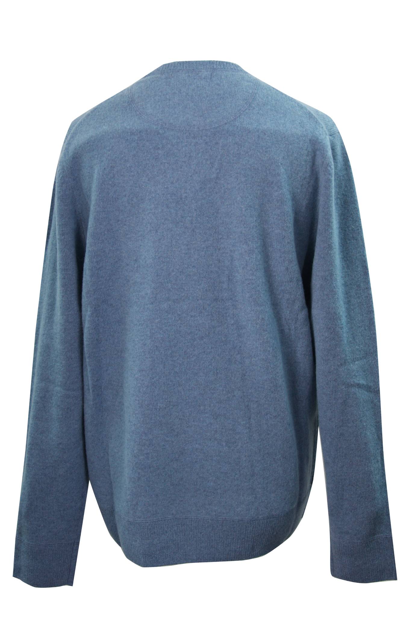 Dark Pewter Coverstitch Lambswool Blend Crew Jumper
