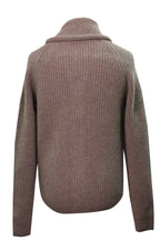 Walnut Heather Lambswool Blend Rib Shawl Cardigan