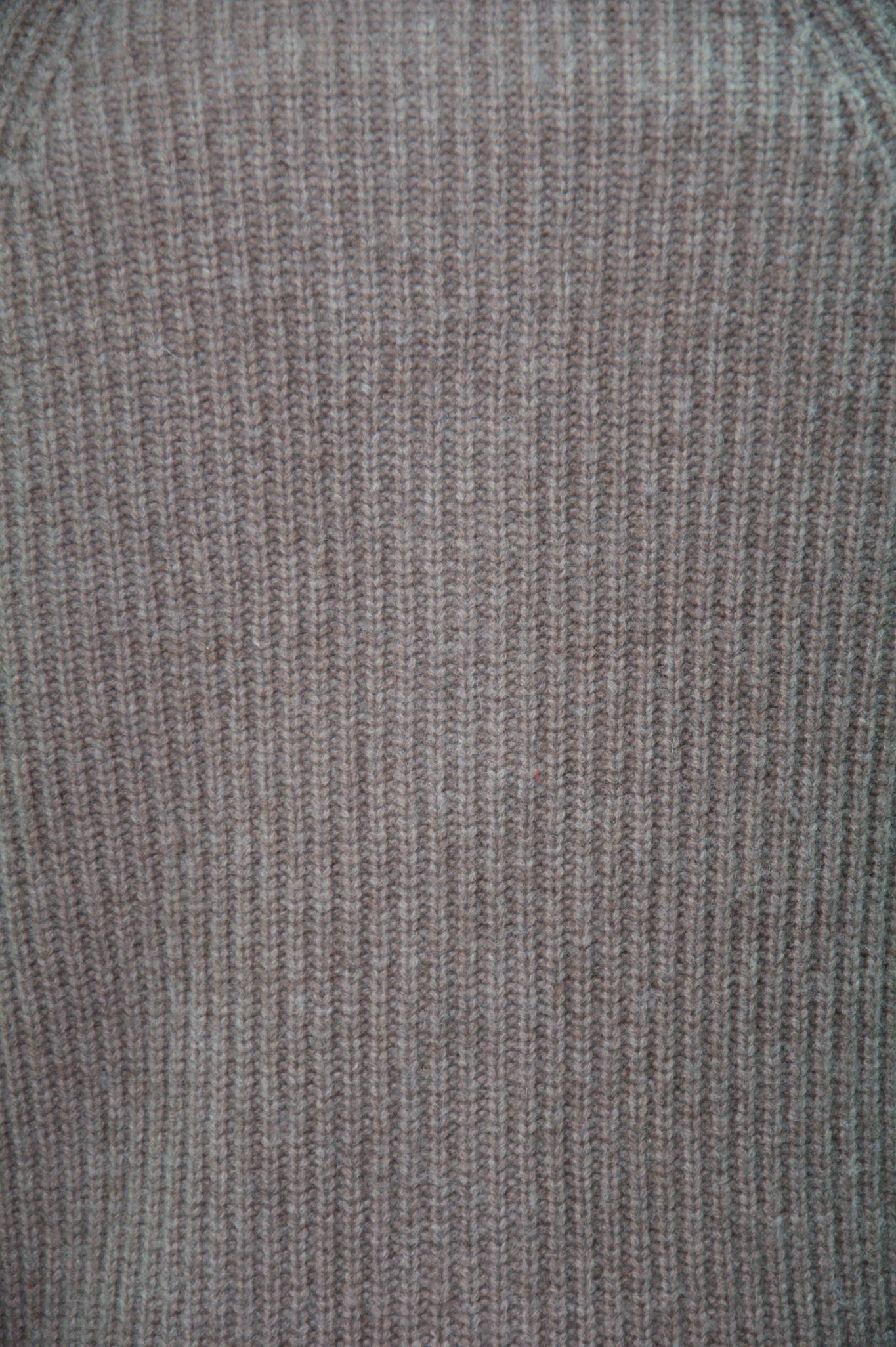 Walnut Heather Lambswool Blend Rib Shawl Cardigan