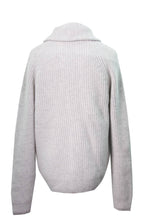 Grey Heather Lambswool Blend Rib Shawl Cardigan