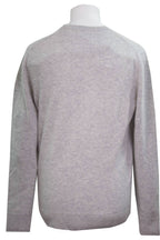 Light Grey Coverstitch Lambswool Blend Crew Jumper