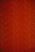Orange Lambswool Cable Knit Crew Neck Sweater