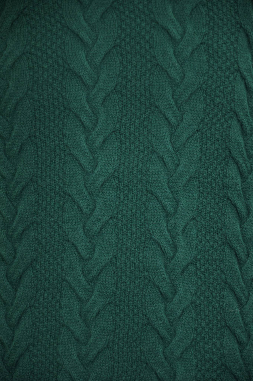 Emerald Lambswool Cable Knit Crew Neck Sweater