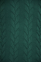 Emerald Lambswool Cable Knit Crew Neck Sweater