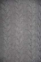 Tan Lambswool Cable Knit Crew Neck Sweater