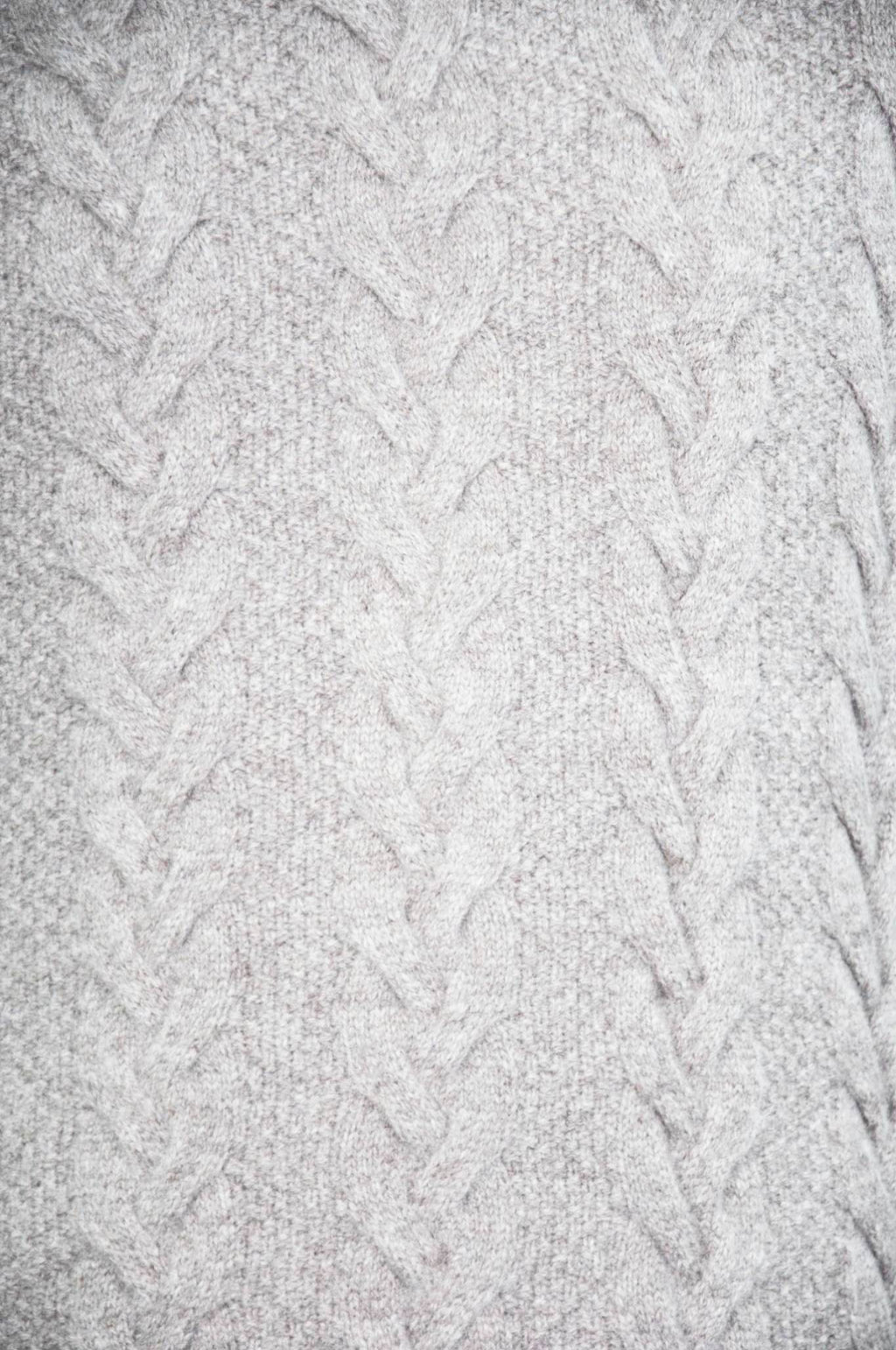 Off White Lambswool Cable Knit Crew Neck Sweater