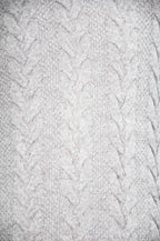 Off White Lambswool Cable Knit Crew Neck Sweater