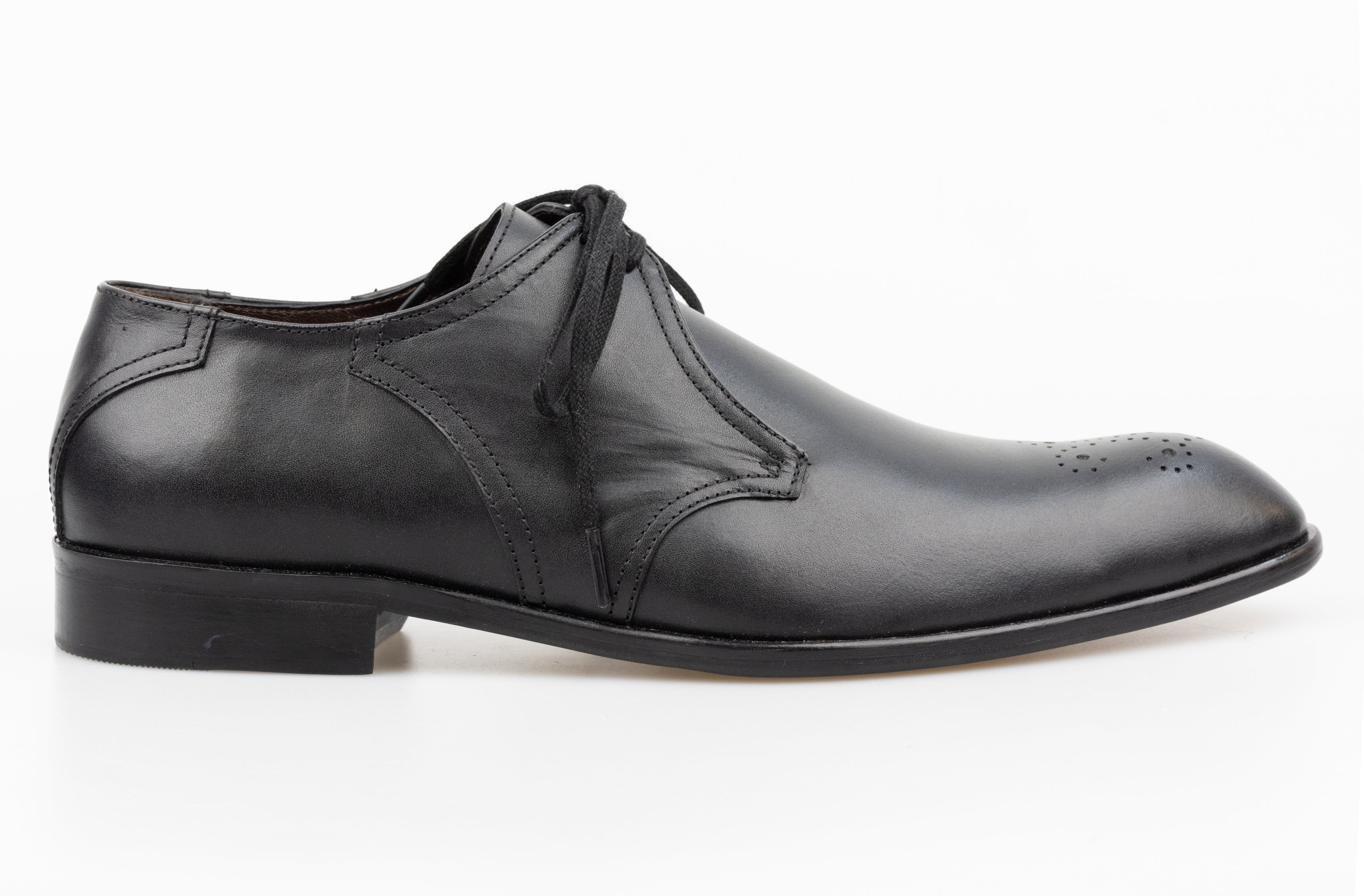 Black Barclay Shoe with Pattern Front