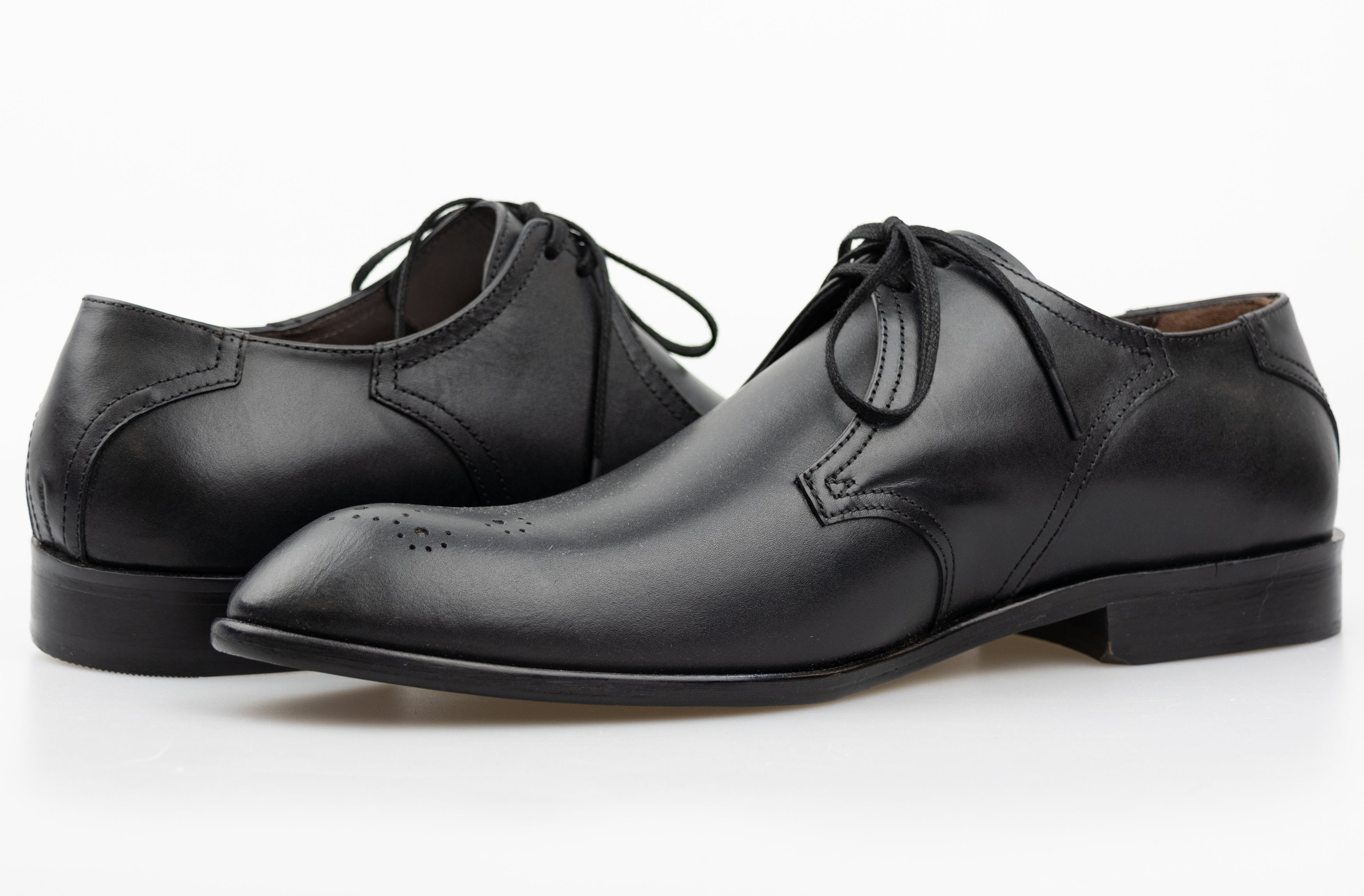 Black Barclay Shoe with Pattern Front