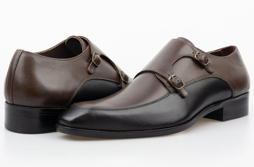Black & Brown Monk Strap Averill Shoe