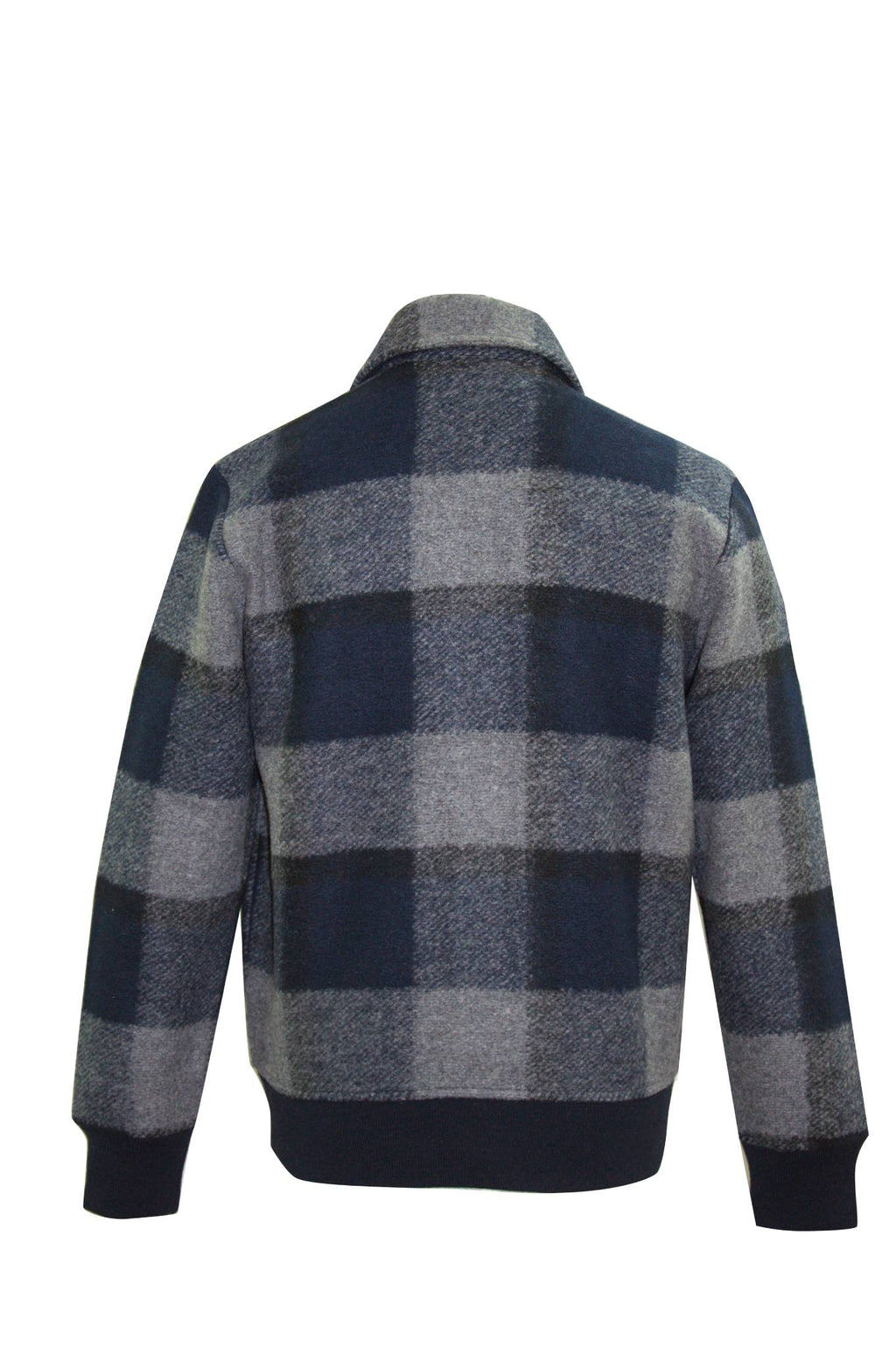 Navy And Grey Check Knit Jacket