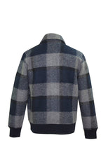 Navy And Grey Check Knit Jacket