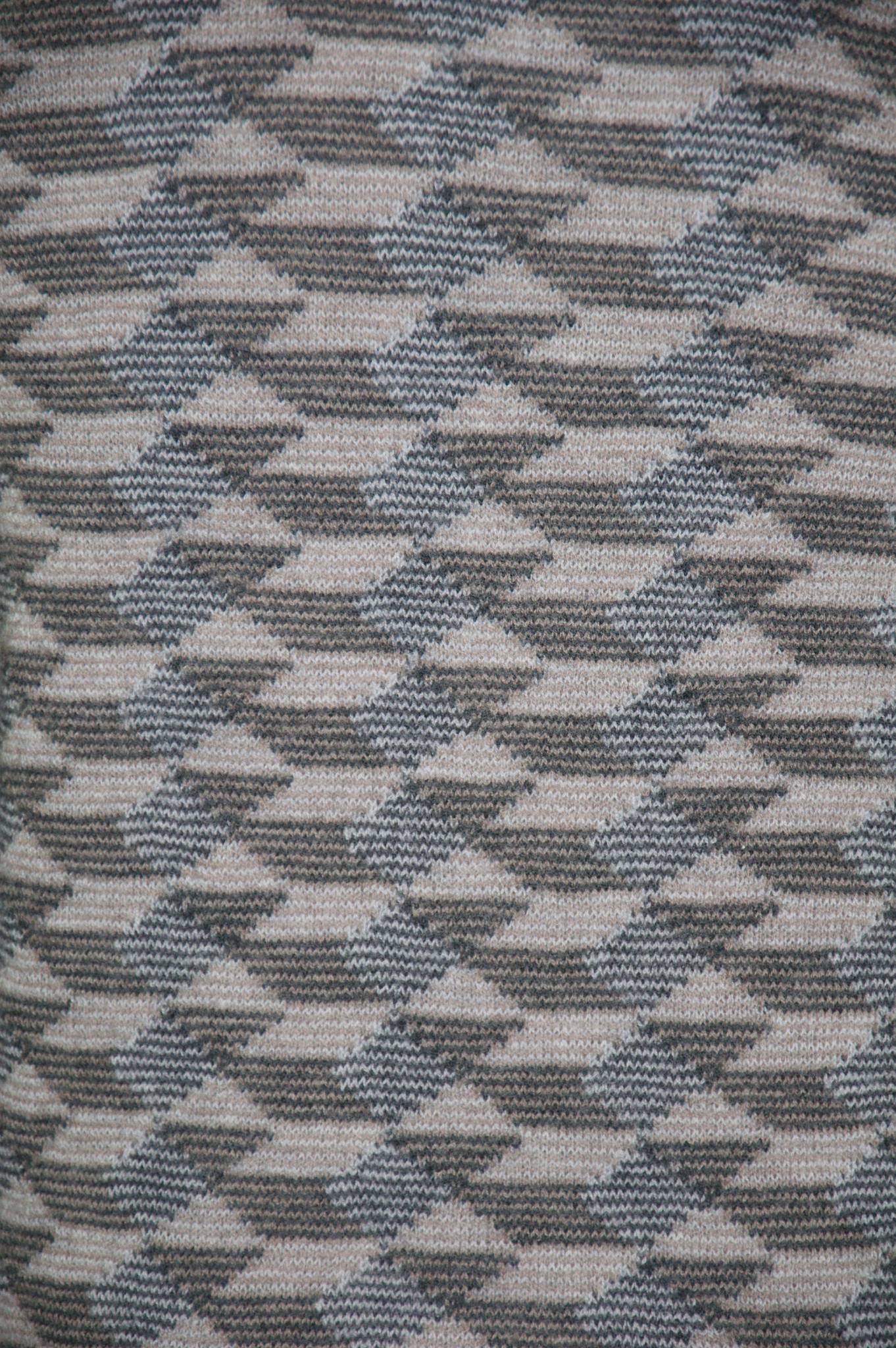 Grey Merino Wool Jacquard Jumper