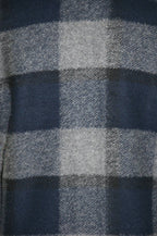 Navy And Grey Check Knit Jacket