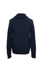 Navy Shawl Cable Cardigan