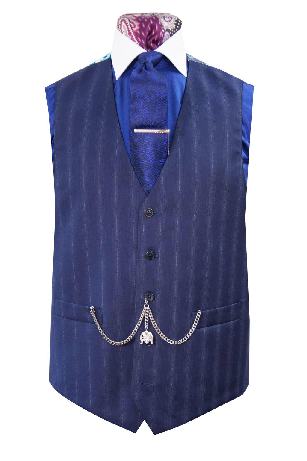 The Fenwick Navy With White Pinstripe Suit