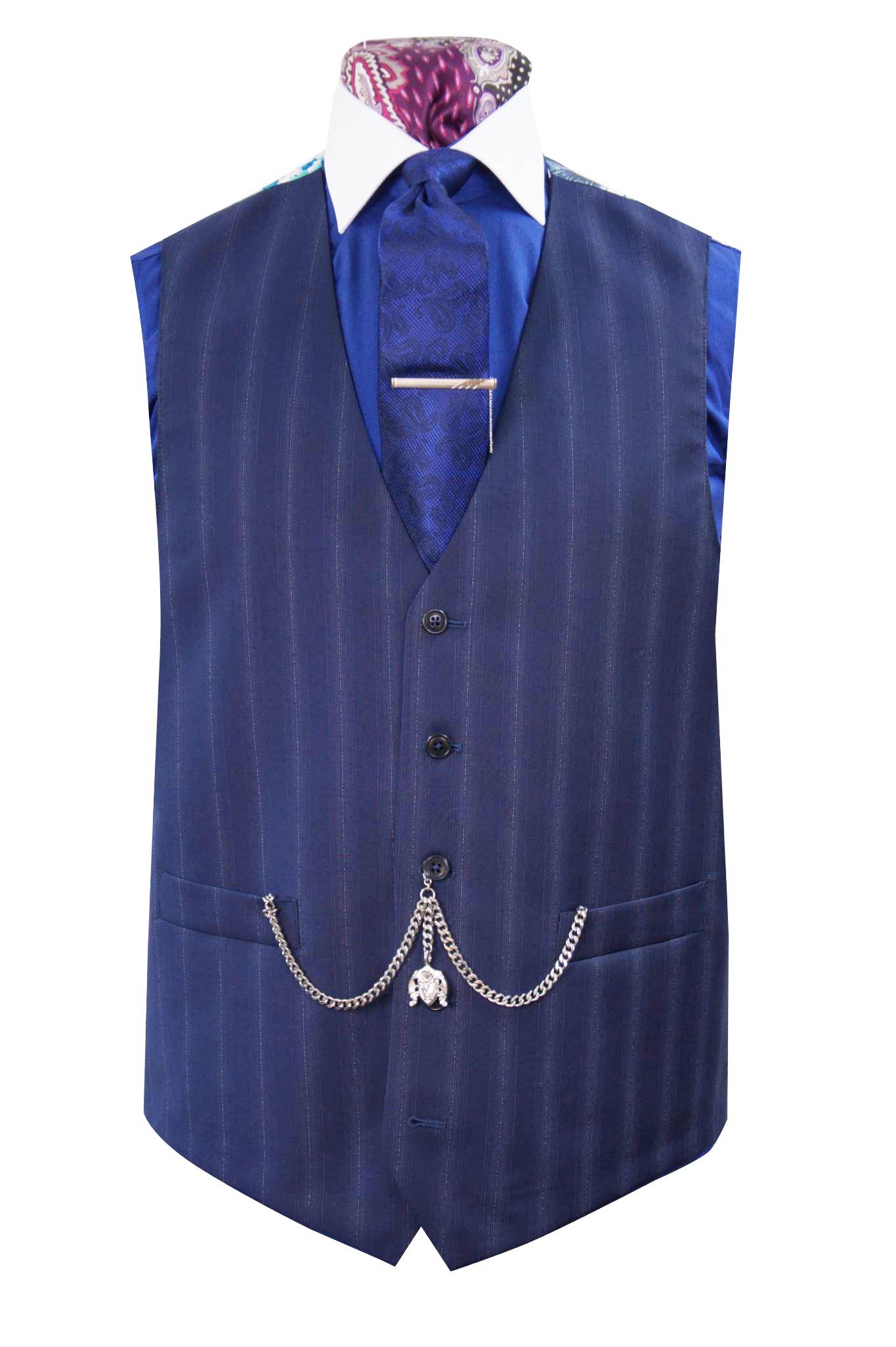 The Fenwick Navy With White Pinstripe Suit