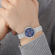 WILLIAM HUNT Japan Movt. Blue Dial 5 ATM Water Resistant Moissanite Watch with Stainless Steel Chain Strap