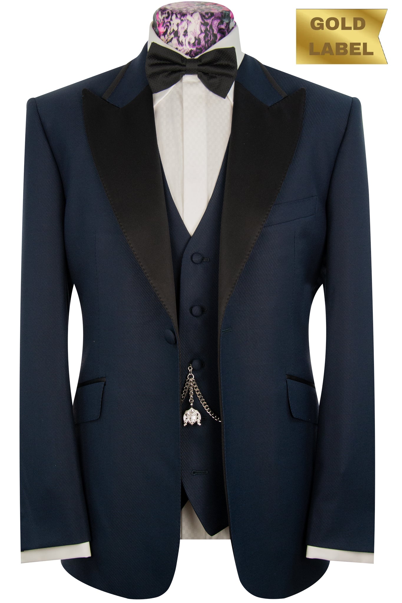 The Beaumont Navy With Black Lines Dinner Suit