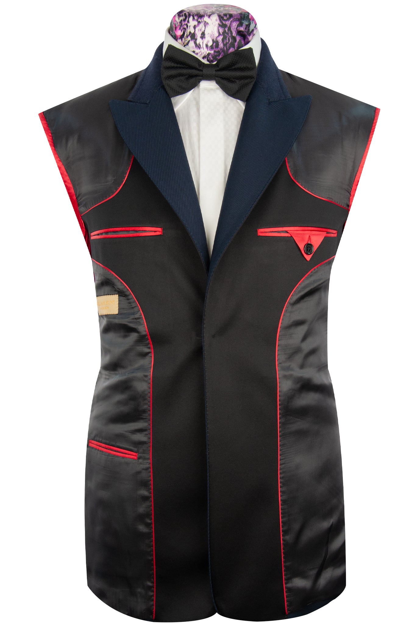 The Beaumont Navy With Black Lines Dinner Suit Lining