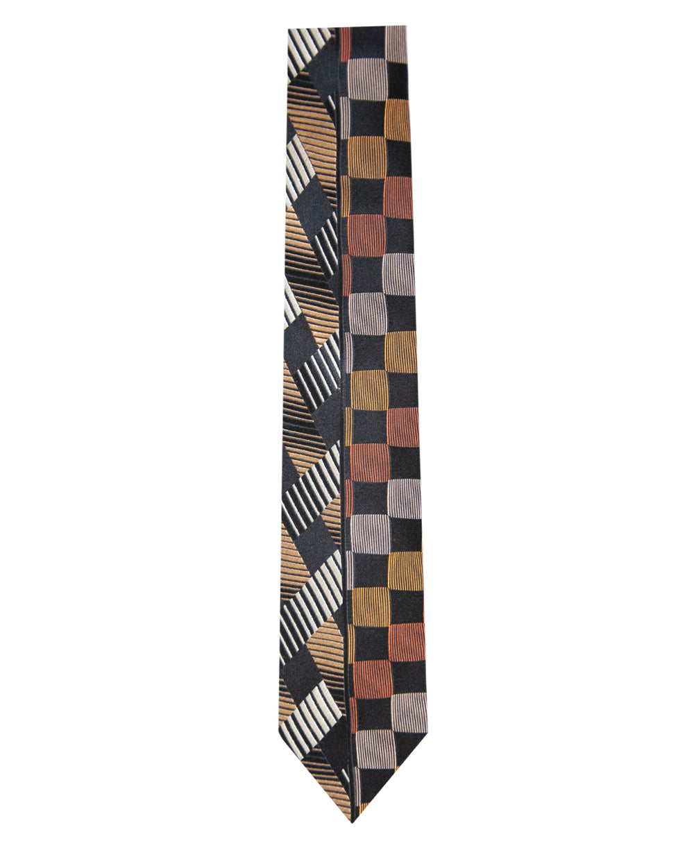 Multicolour Geometric Pattern Silk Tie