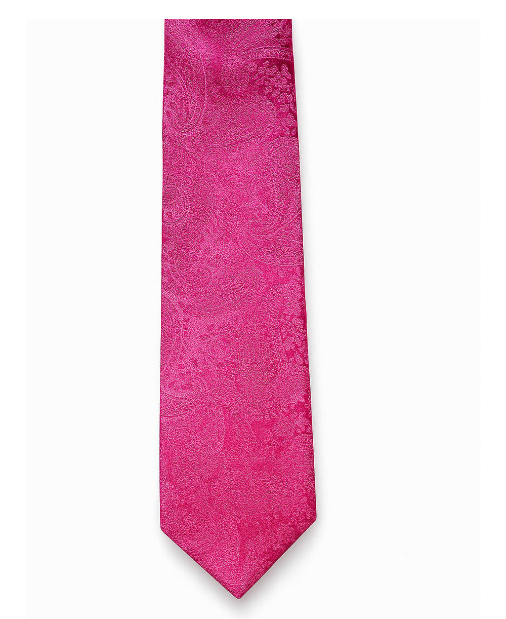 Pink Paisley Pattern Silk Tie