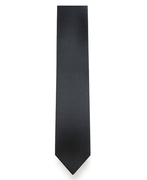 Black and Grey Textured Pattern Silk Tie