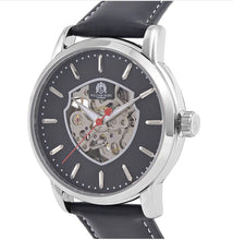 WILLIAM HUNT Automatic Movement 5 ATM Water Resistant Watch With Skeleton Display & Black Leather Strap