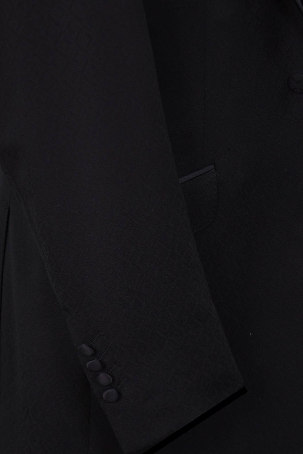 The Ashbourne Black Pattern Dinner Suit