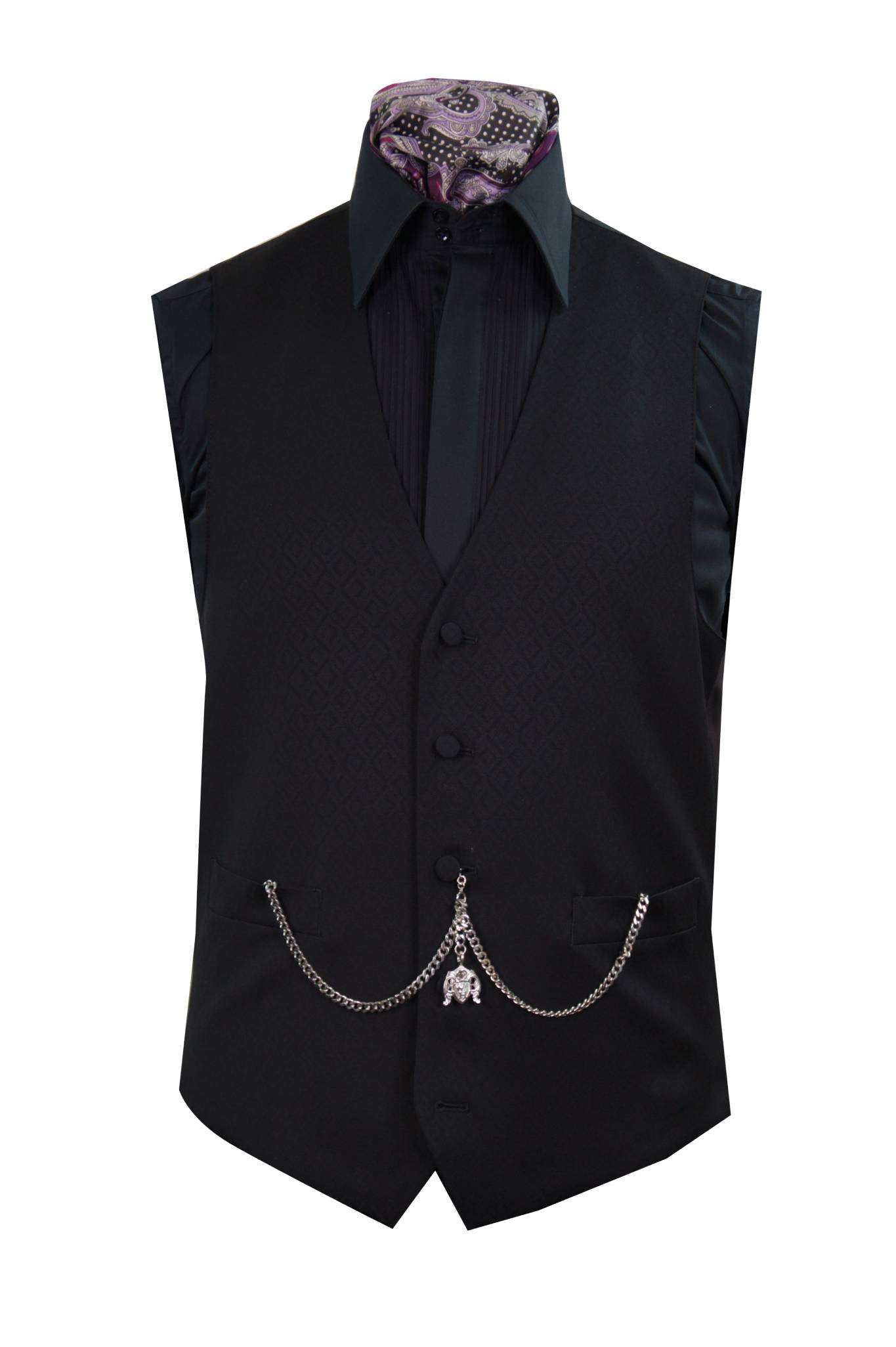 The Ashbourne Black Pattern Dinner Suit