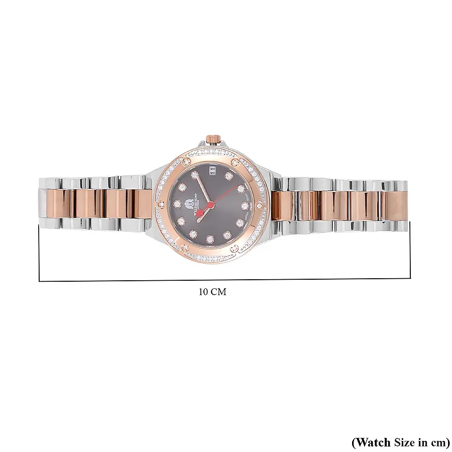 William Hunt Miyota Japanese Movement Moissanite Studded Rose Gold