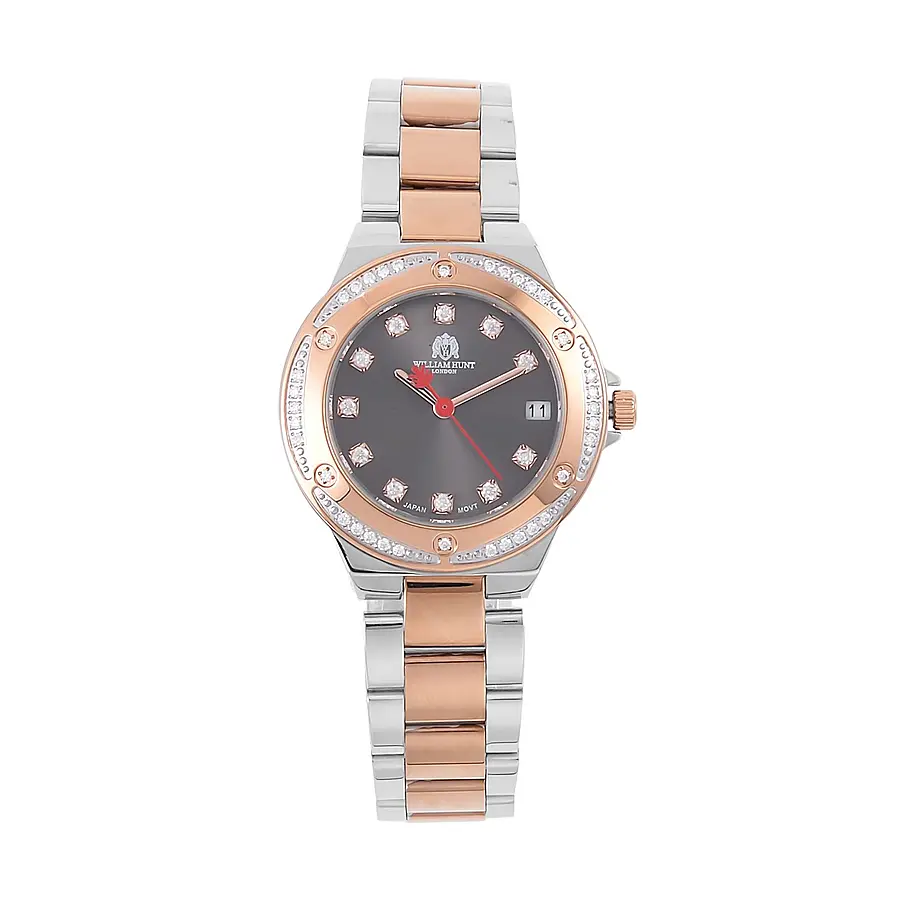 William Hunt Miyota Japanese Movement Moissanite Studded Rose Gold