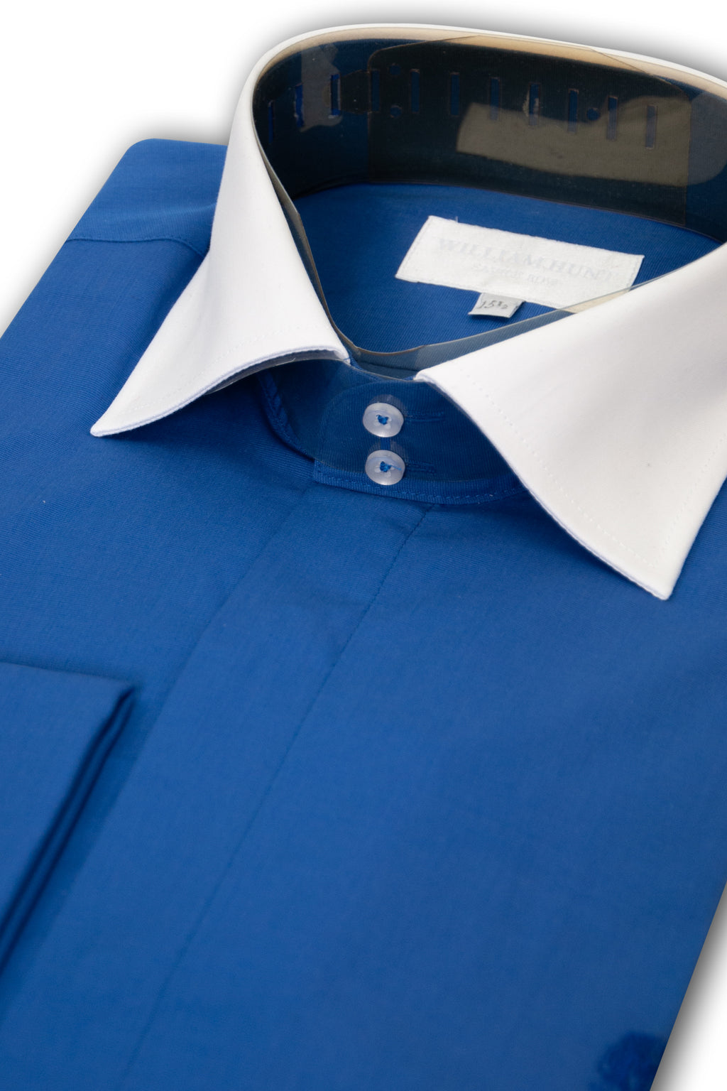 Royal Blue Contrasting Cutaway Collar Shirt Side View