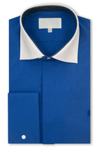 Royal Blue Contrasting Cutaway Collar Shirt