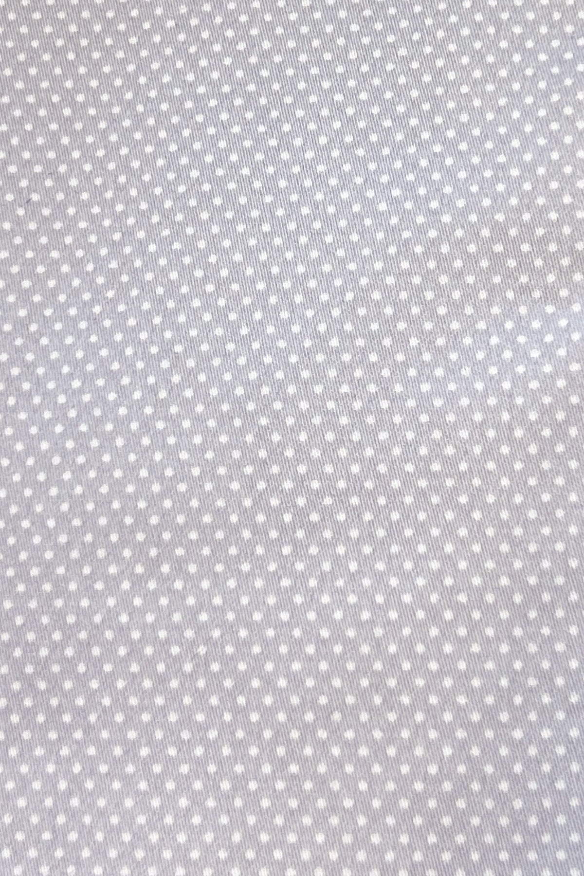 Lavender Grey Contrasting Pin Dot Round Pin Collar Shirt