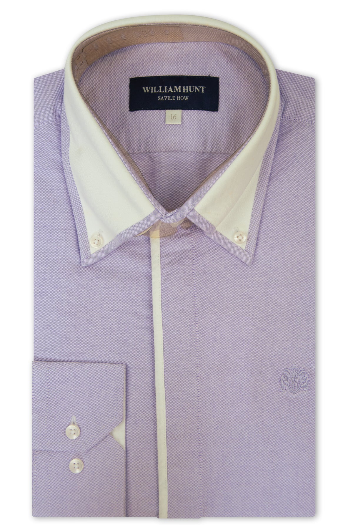 Lavender Contrasting Button Down Collar Shirt