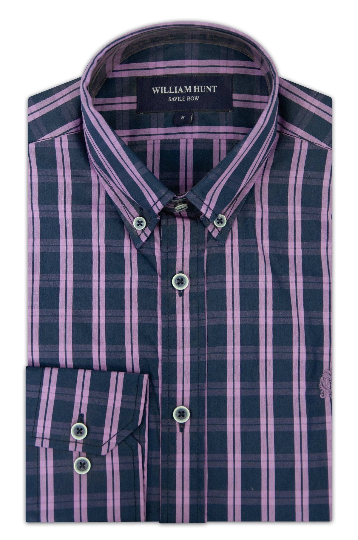 Blue And Purple Check Button Down Shirt