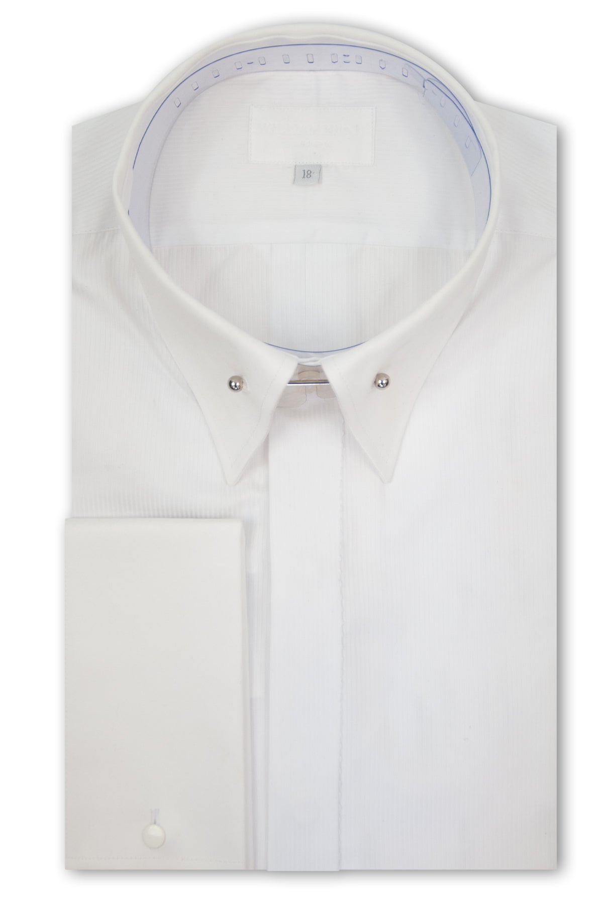 White Striped Line Pin Point Collar Shirt