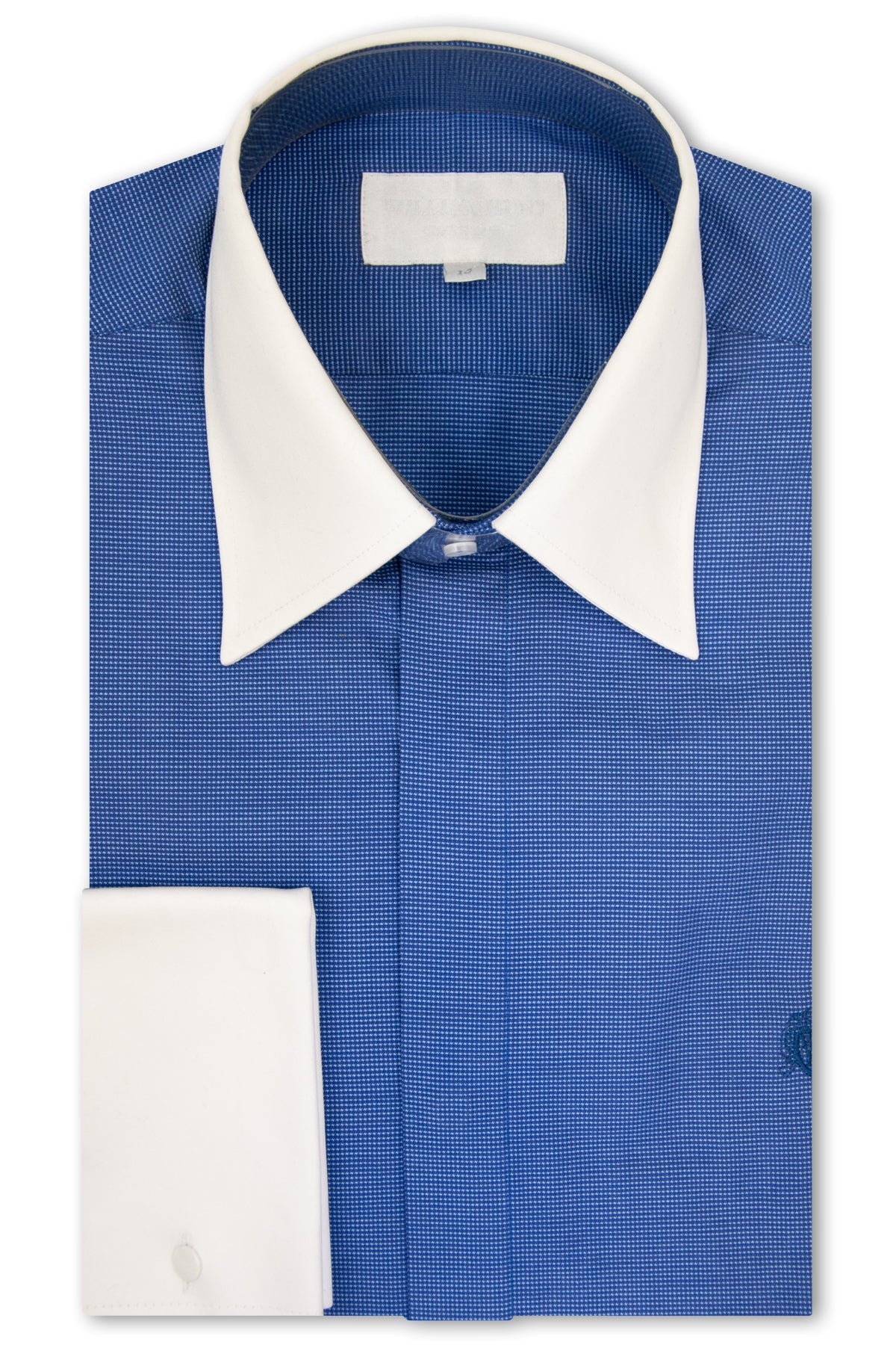 Blue With Light Blue Lines Forward Point Collar Shirt
