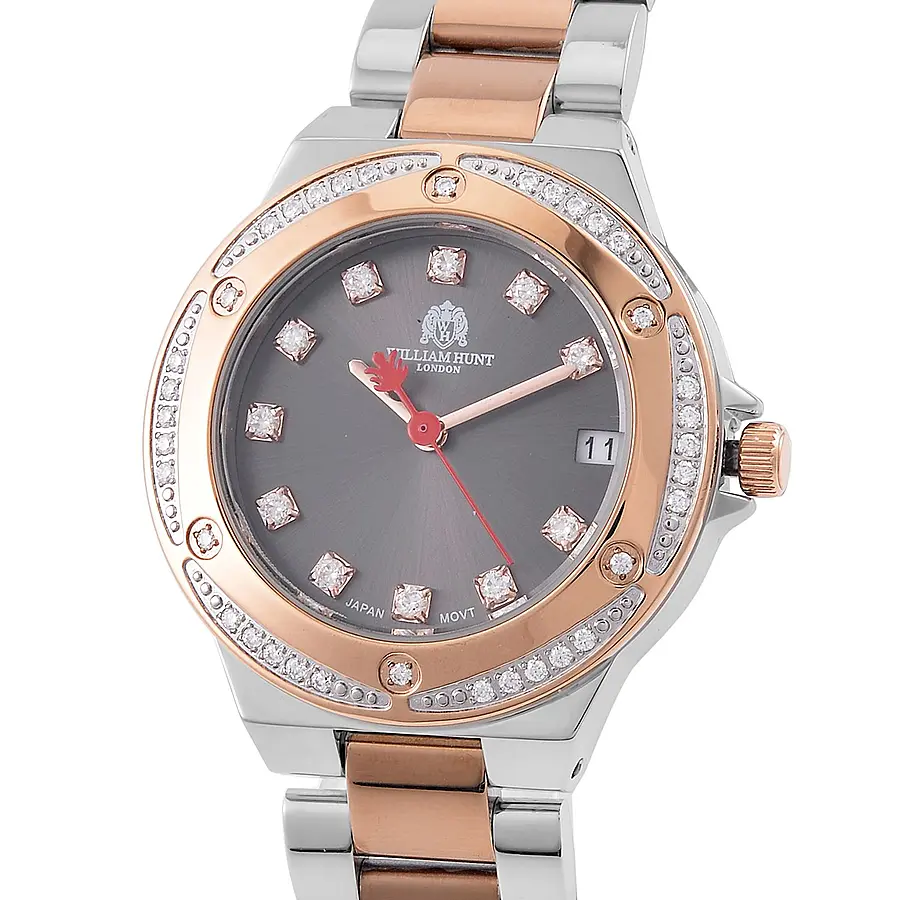 William Hunt Miyota Japanese Movement Moissanite Studded Rose Gold