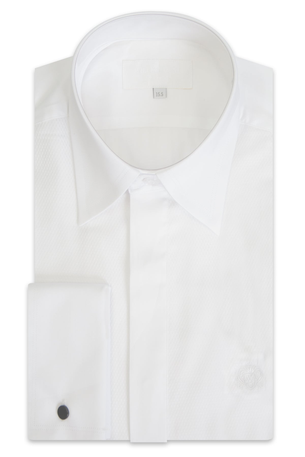 White Diamond Pattern Forward Point Collar Dinner Shirt