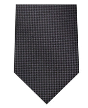 Black and Grey Block Waffle Weave Silk Tie