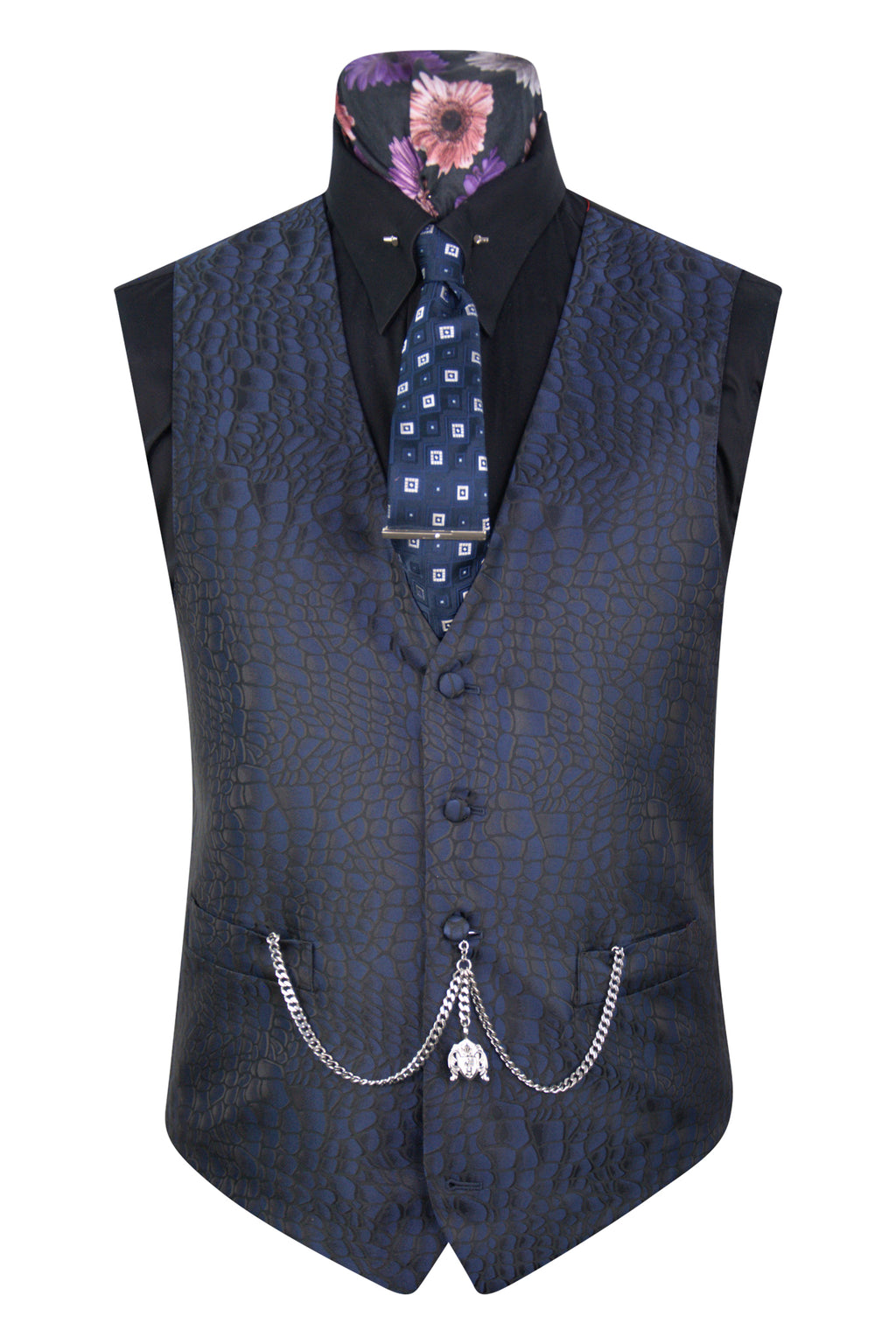 The Ravensbury Navy and Black Pattern Suit