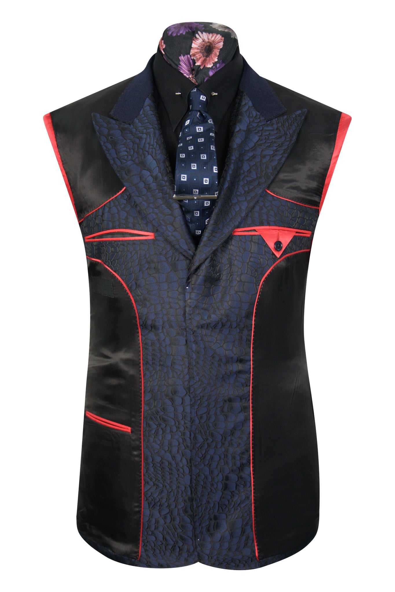 The Ravensbury Navy and Black Pattern Suit