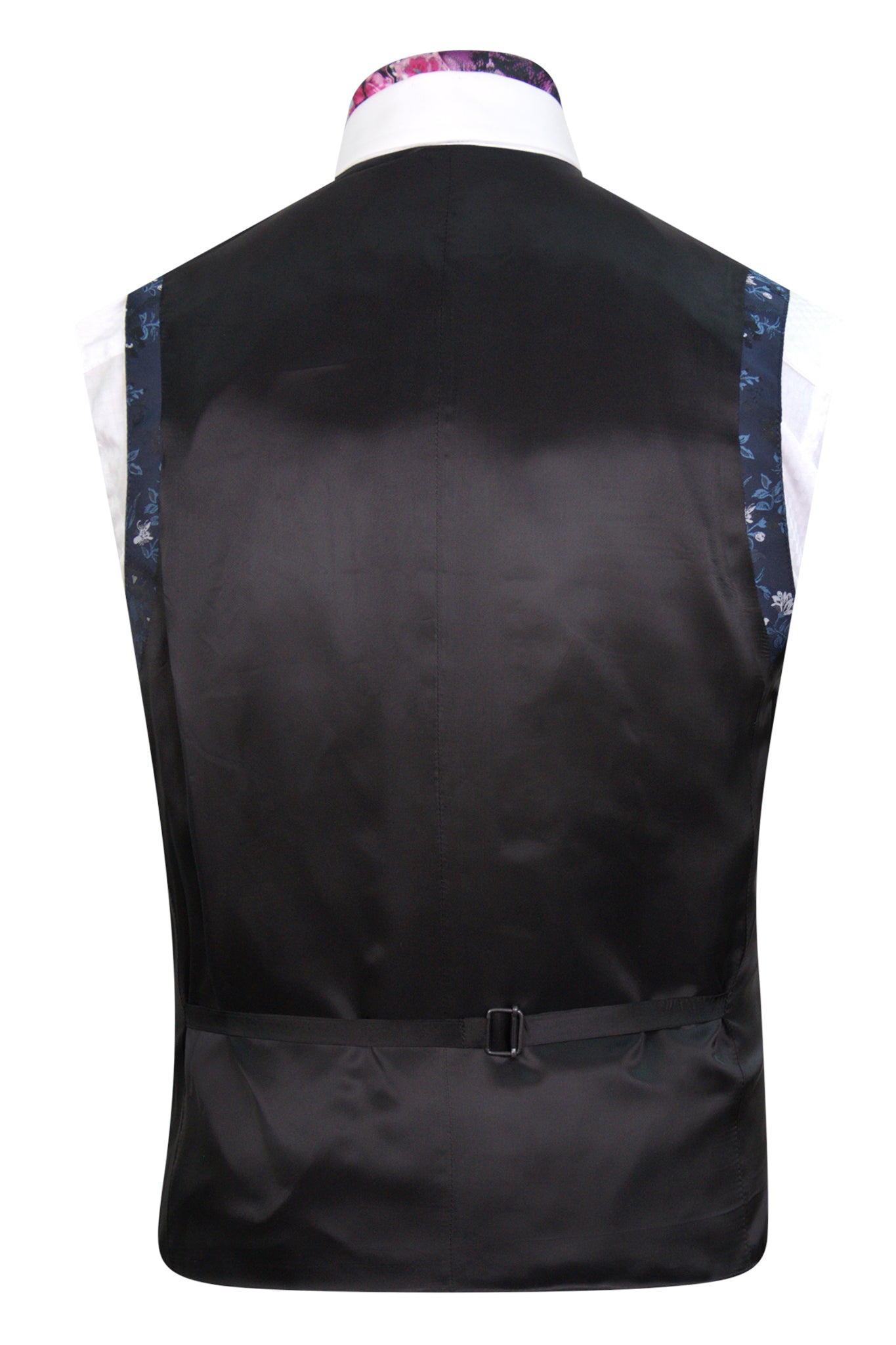 The Belgrave Navy with Light Blue Floral Suit