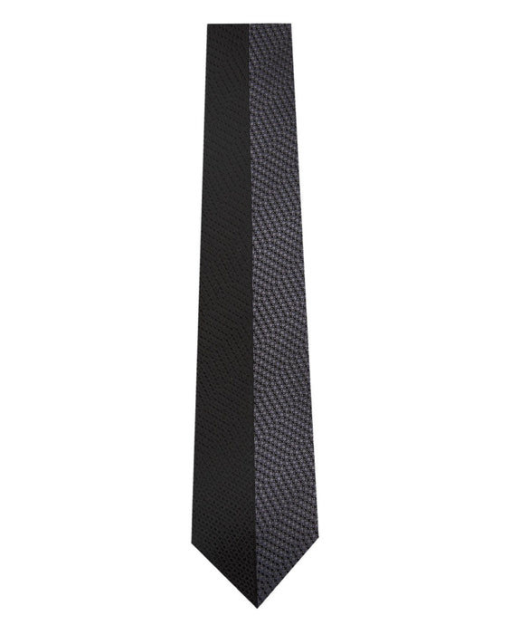 Black and Grey Vertical Stripe Silk Tie