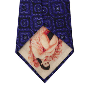 Black Silk Tie with Purple Pattern