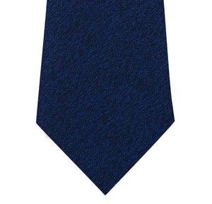 Blue Silk Tie with Herringbone Pattern Close