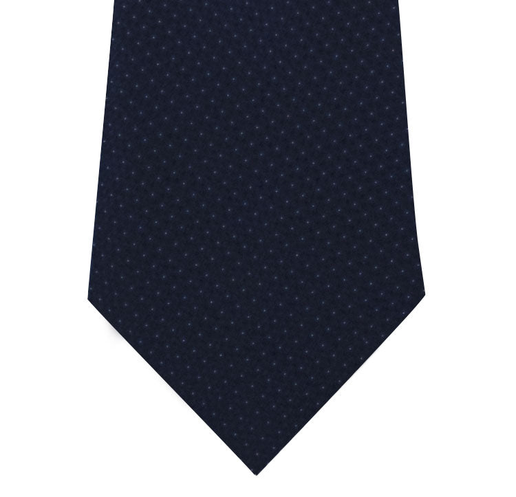 Navy and White Pin Dot Silk Tie Close